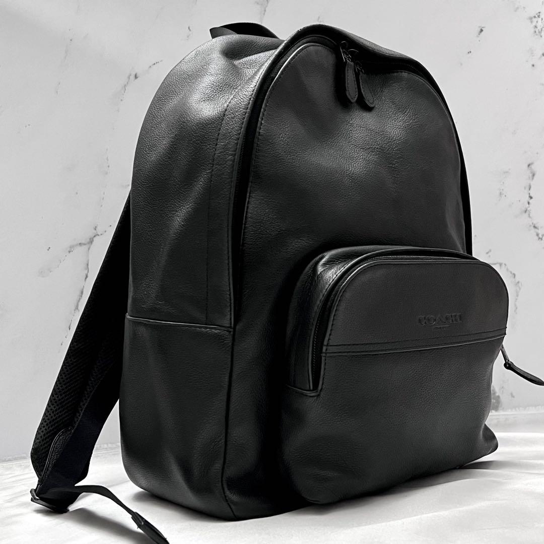 ◇極美品◇コーチ　ヒューストン　大容量レザーリュック　ブラック　F68993