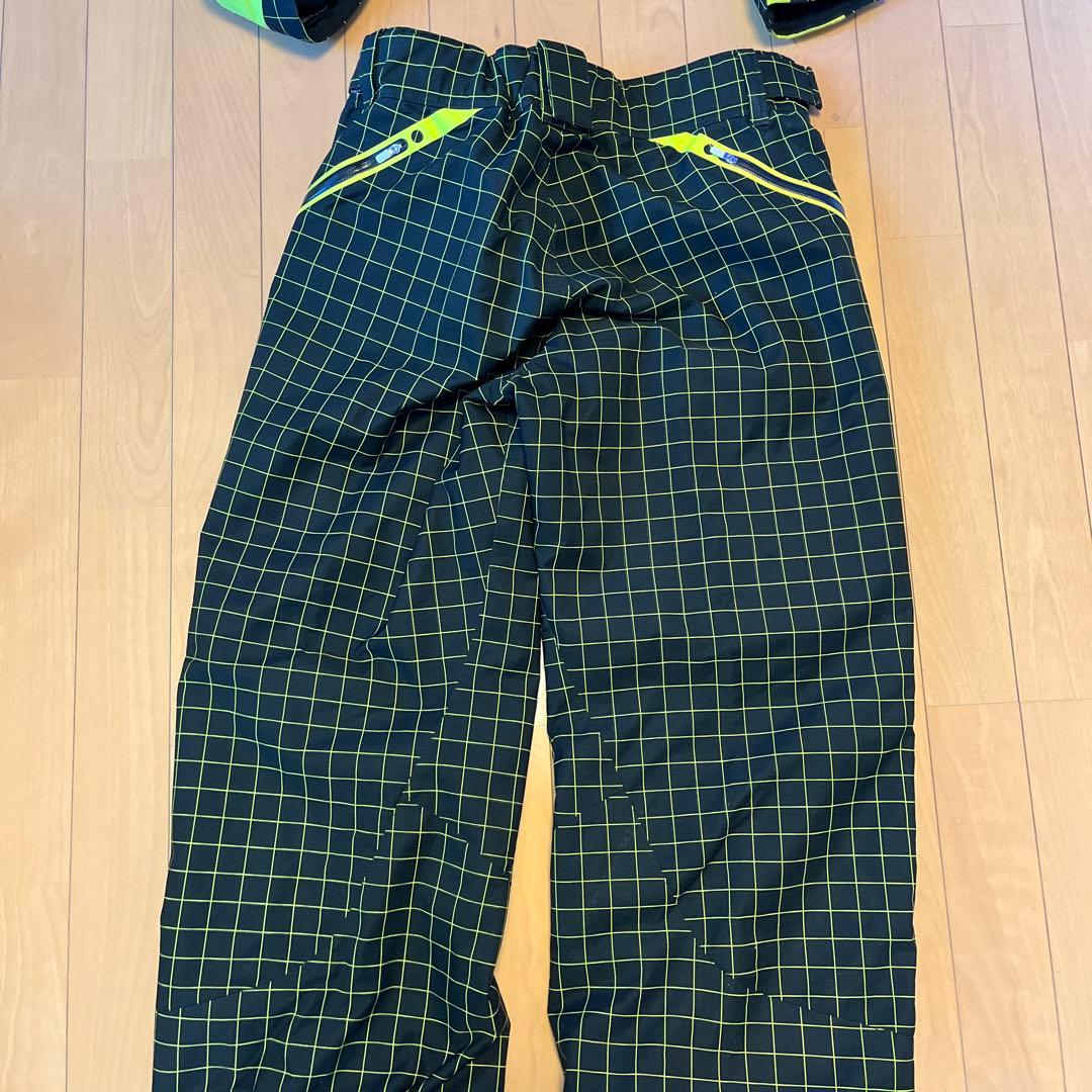 DESCENTE スキーウェア チェック柄 イエロー/ブラック