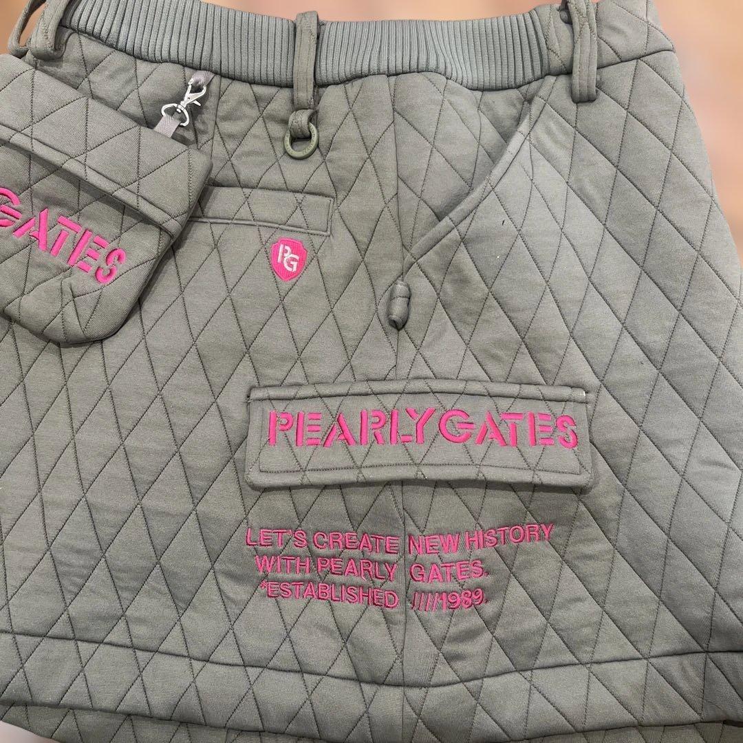 パーリーゲイツ　キルテイングスカート　カーキ