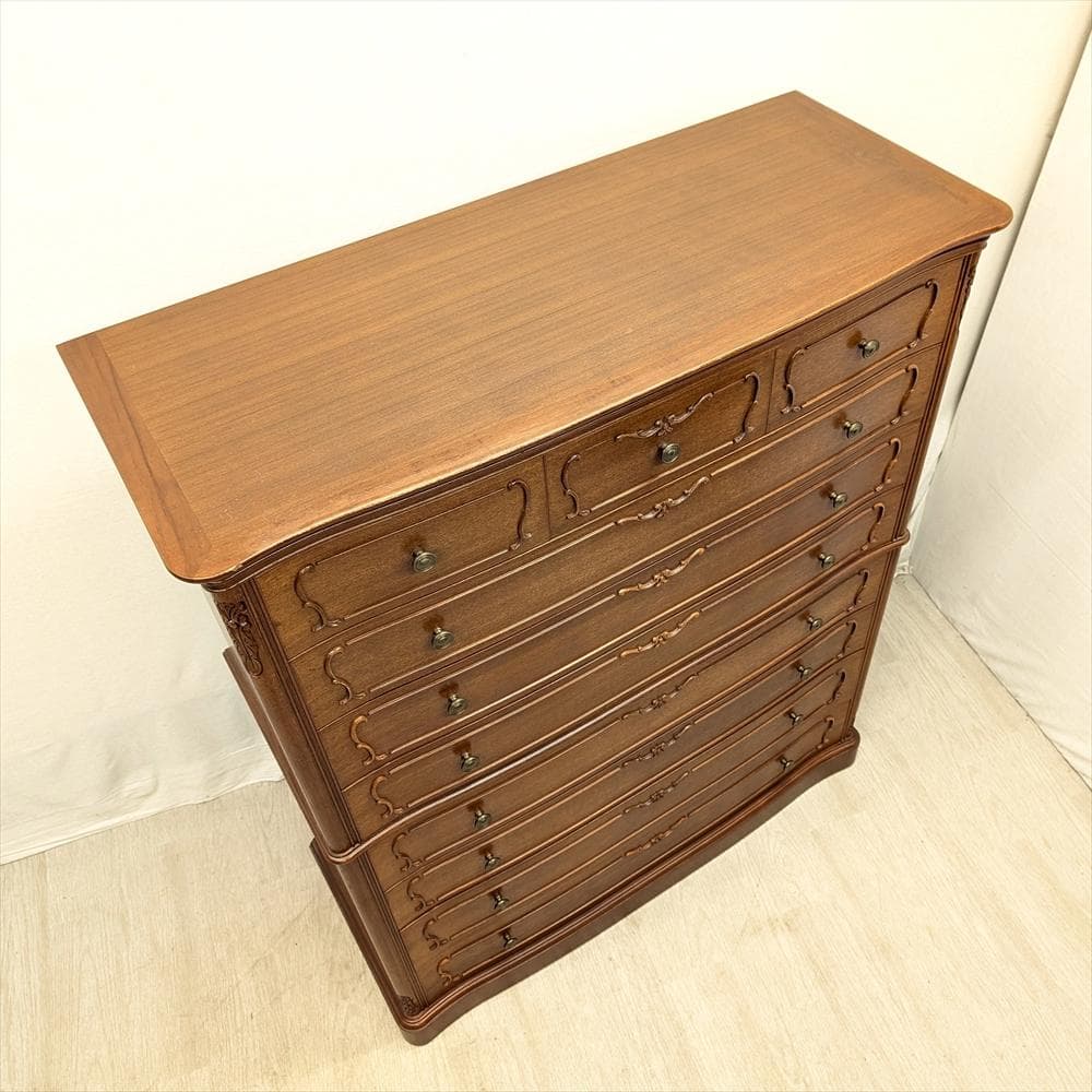 府中家具　宇野木工　チーク 桐　整理箪笥　タンス　チェスト　箪笥　たんす　引出し