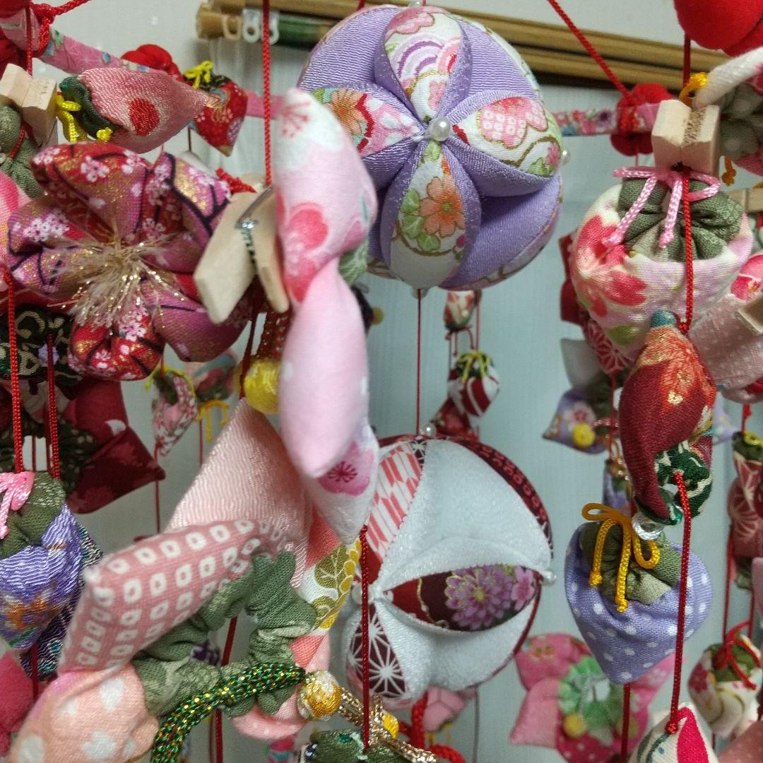 10連 102個 艶やか♪華やか♪ちりめん細工 つるし飾り 80cm