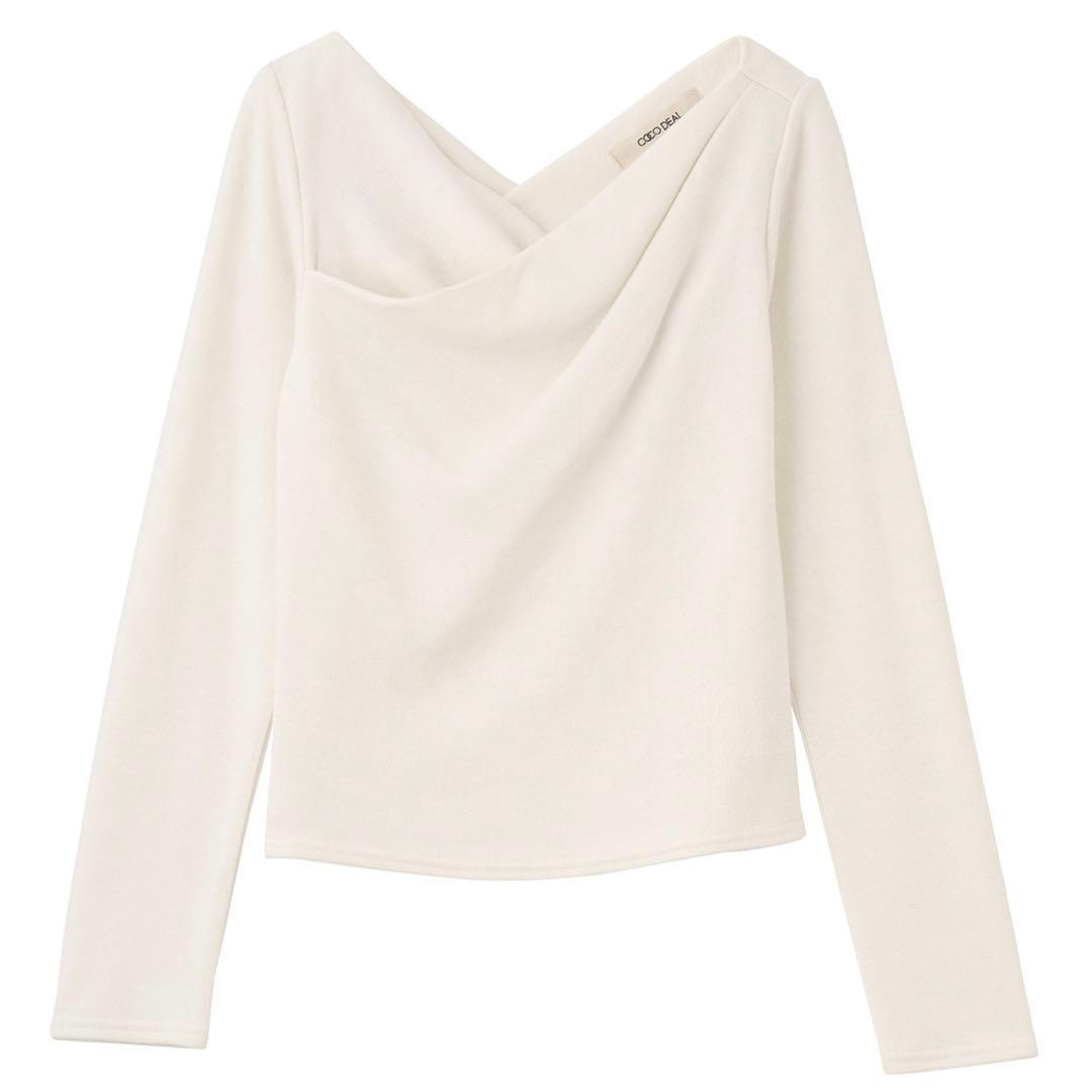 即完売レア☆新品COCODEAL アシメネックオフショルダーカットソー オフ