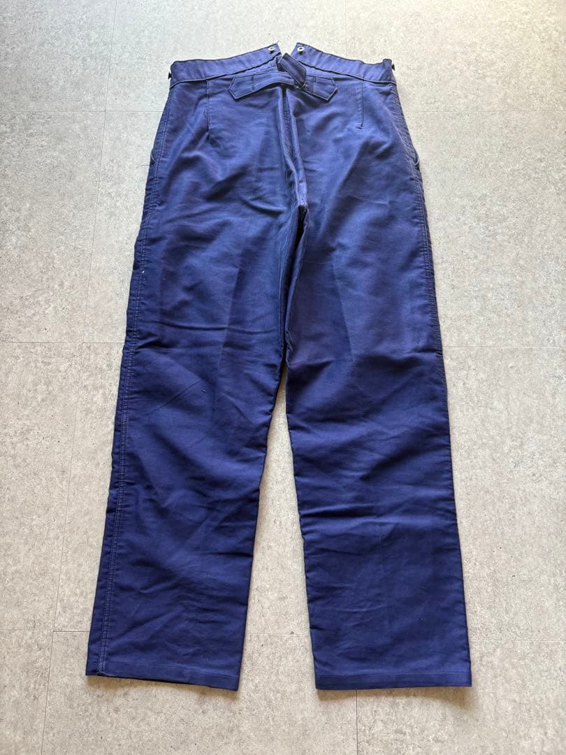 フランスヴィンテージ モールスキン ワークパンツ シンチバック付 40s 30s