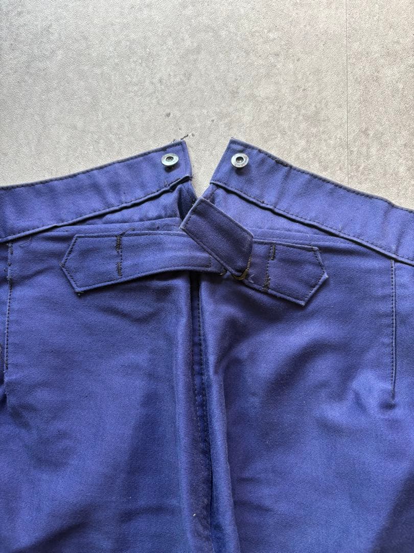 フランスヴィンテージ モールスキン ワークパンツ シンチバック付 40s 30s
