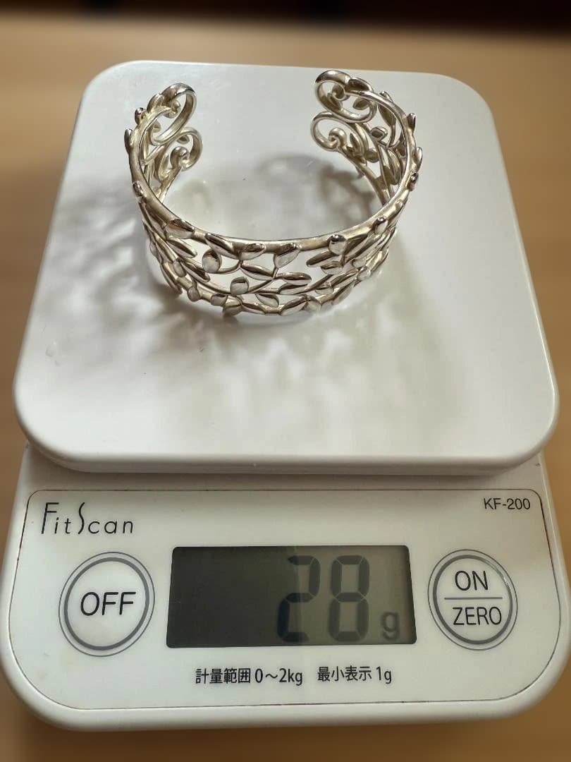 【美品】ティファニー オリーブリーフバングル シルバー Sサイズ
