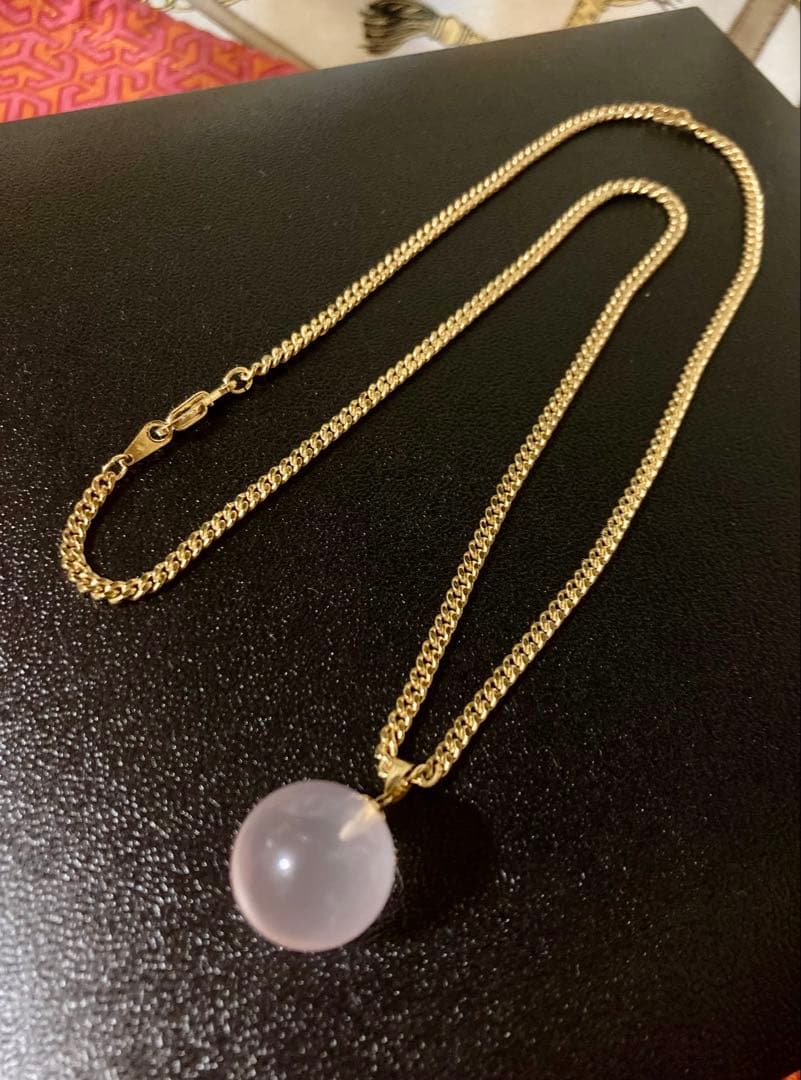 K18 (18金)　ペンダントトップ　大玉 天然石 　アンティーク