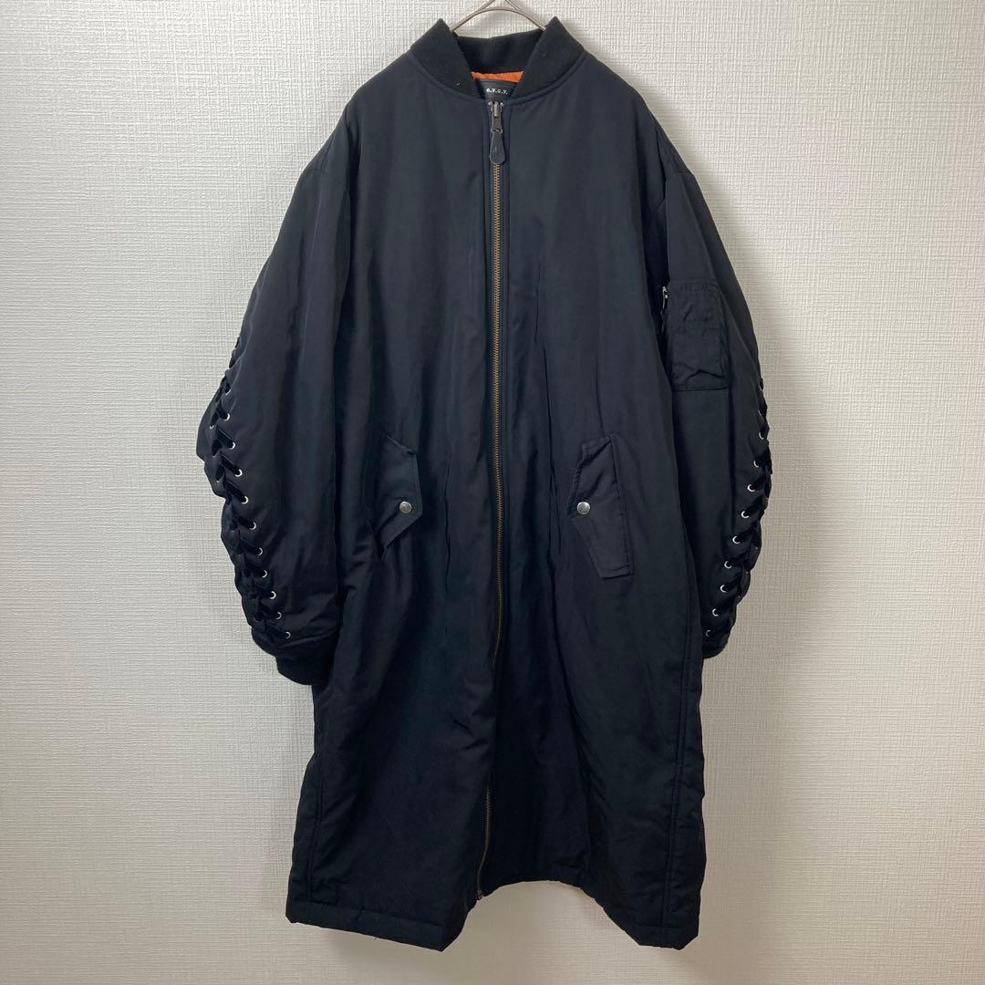 367【美品】 G.V.G.V レースアップ MA-1 ロングコート リボン
