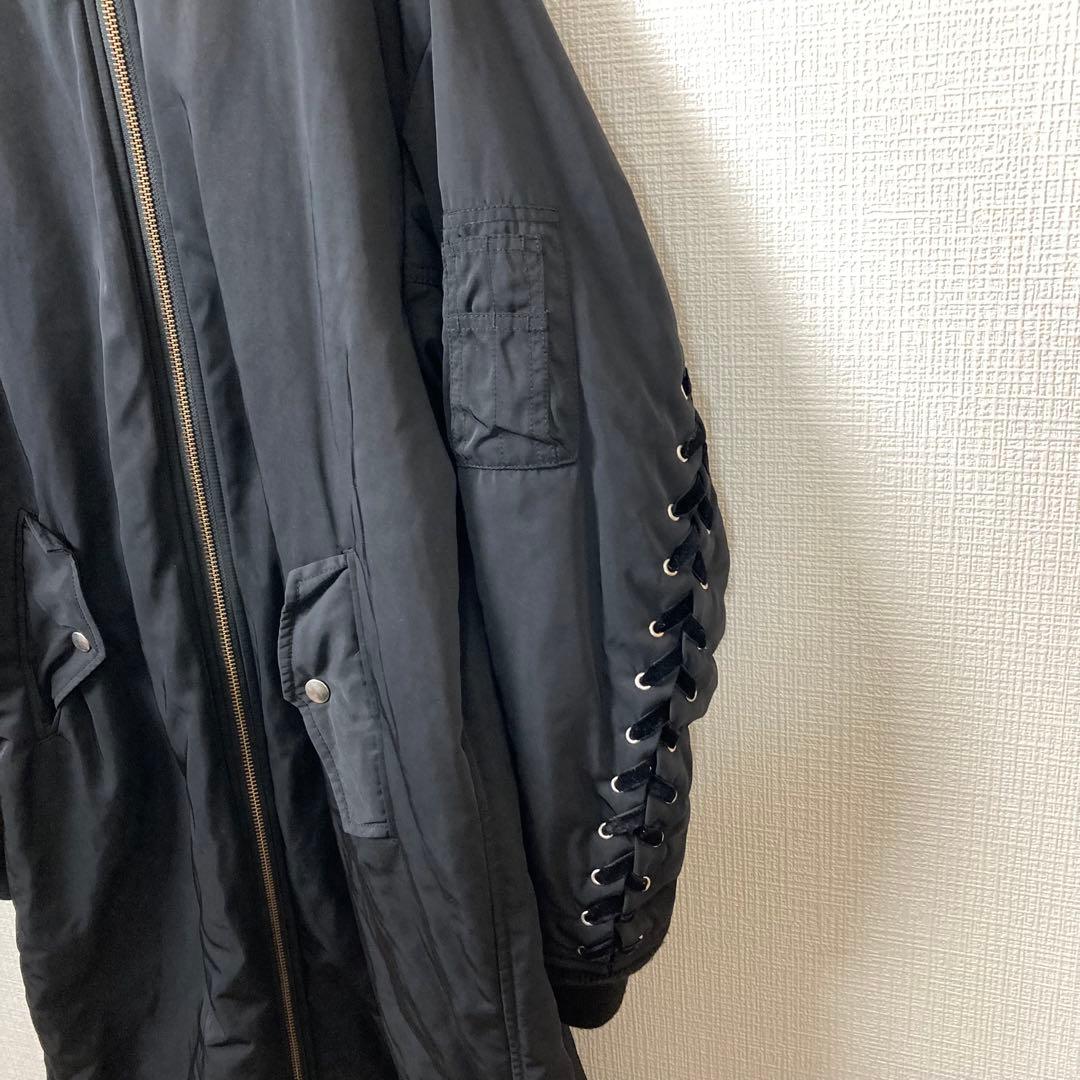 367【美品】 G.V.G.V レースアップ MA-1 ロングコート リボン