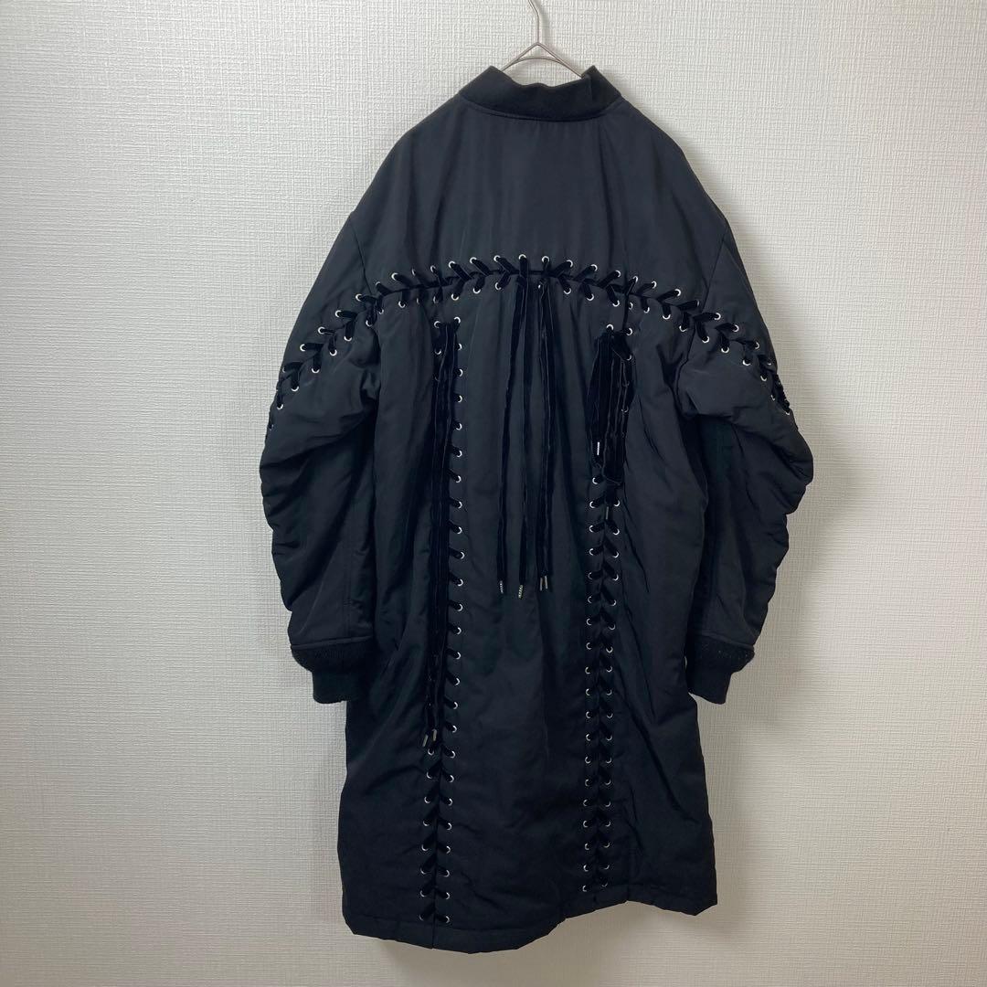367【美品】 G.V.G.V レースアップ MA-1 ロングコート リボン