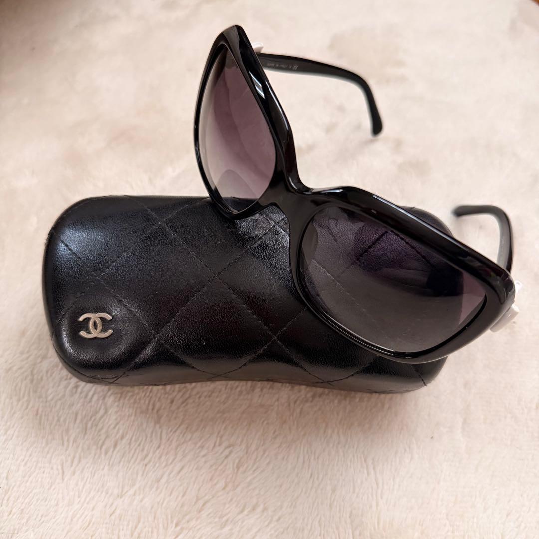 【美品】CHANELサングラス サイドリボン ケース付き　シャネル