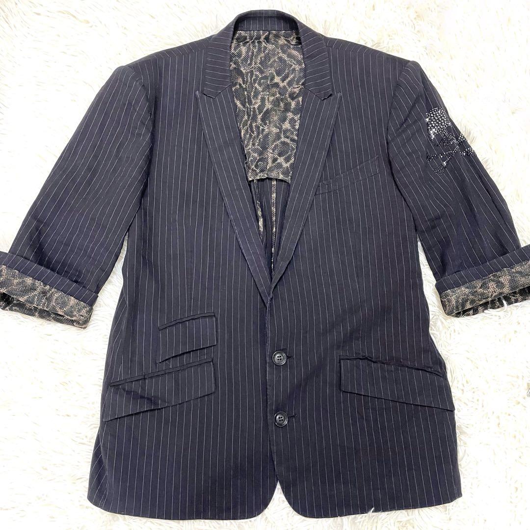 暴れ小町　ロエン ジャケット 半袖 スカル ラメ スワロフスキー リネン