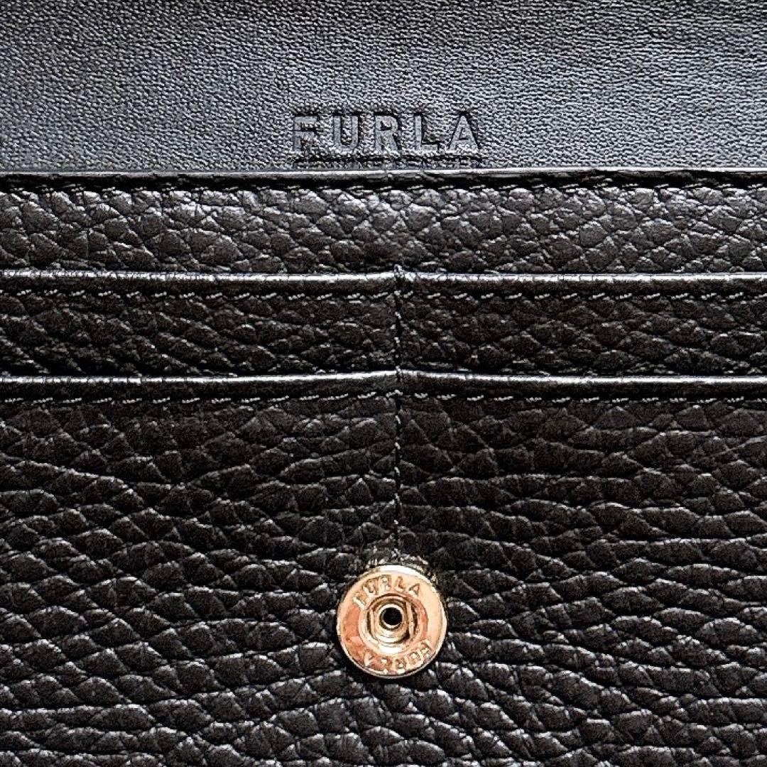 【訳あり・箱付き未使用品】フルラ　スリーク　フラップ式長財布　レザー　アーチロゴ