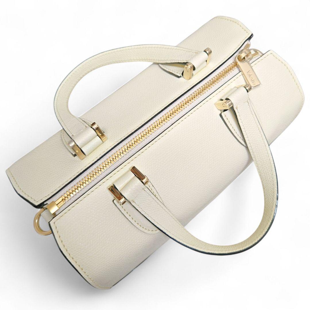 【新品】ヴァレクストラ バビラ ミニ レザー 2WAYハンドバッグ ホワイト