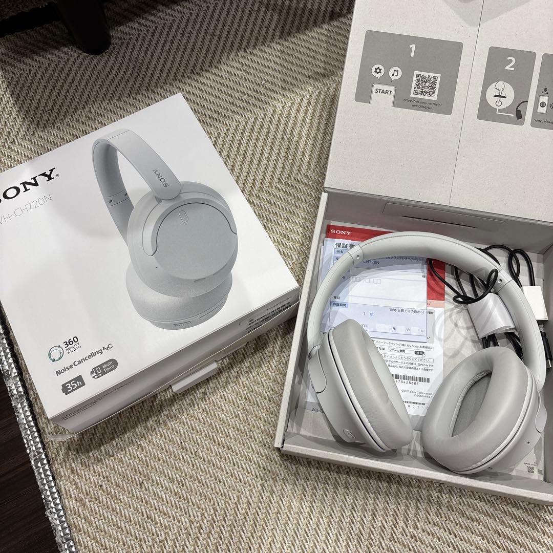 SONY WH-CH720N ワイヤレスノイズキャンセリングヘッドホン ホワイト