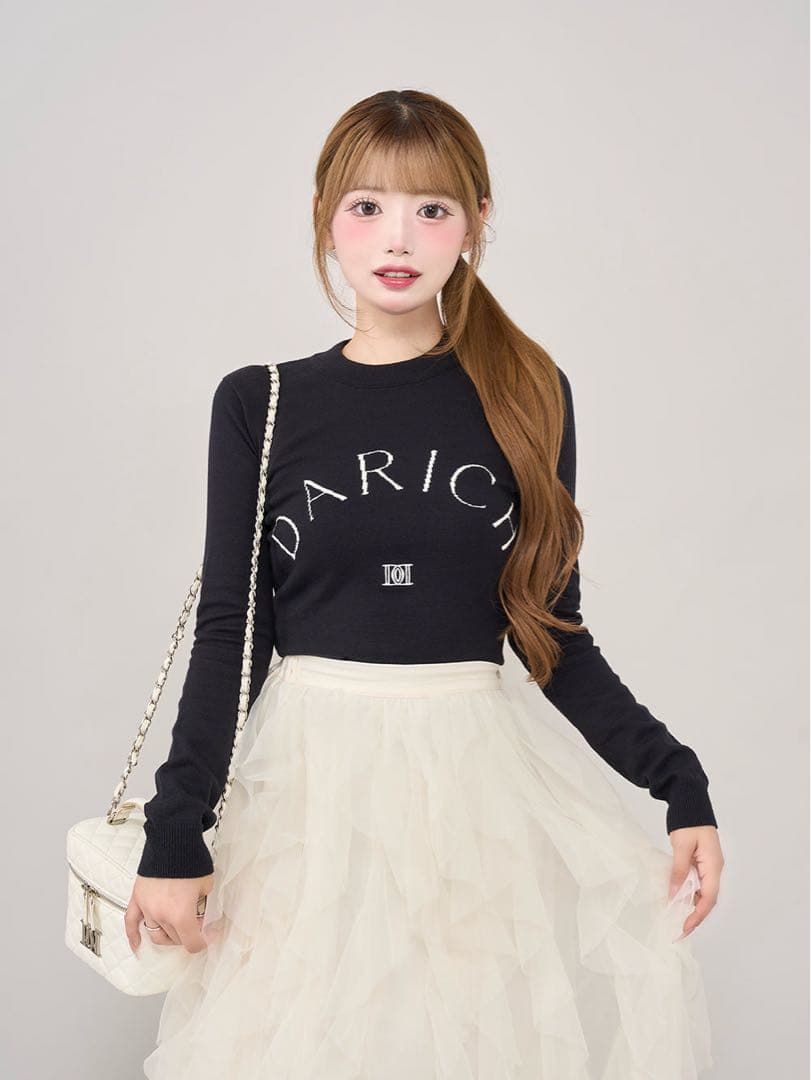 darich ダーリッチ ロゴニットトップス ブラック