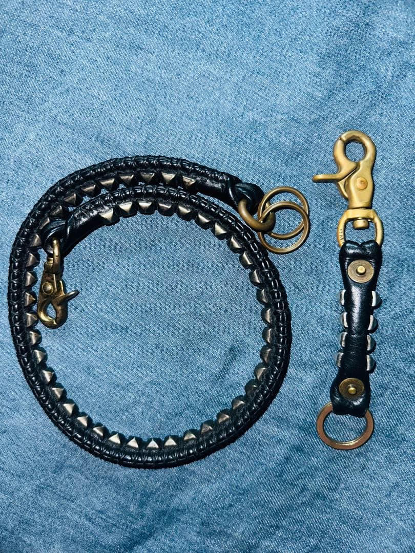 CALEE レザーウォレットチェーン　キーリングセット