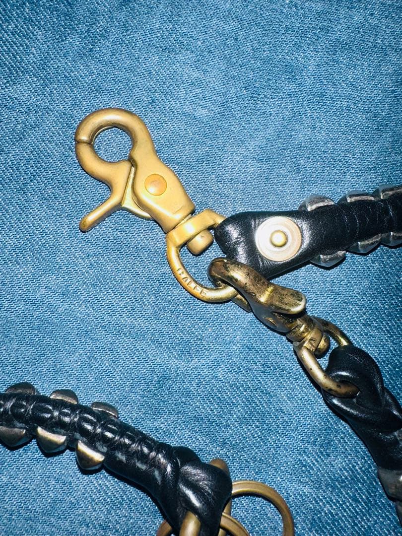 CALEE レザーウォレットチェーン　キーリングセット