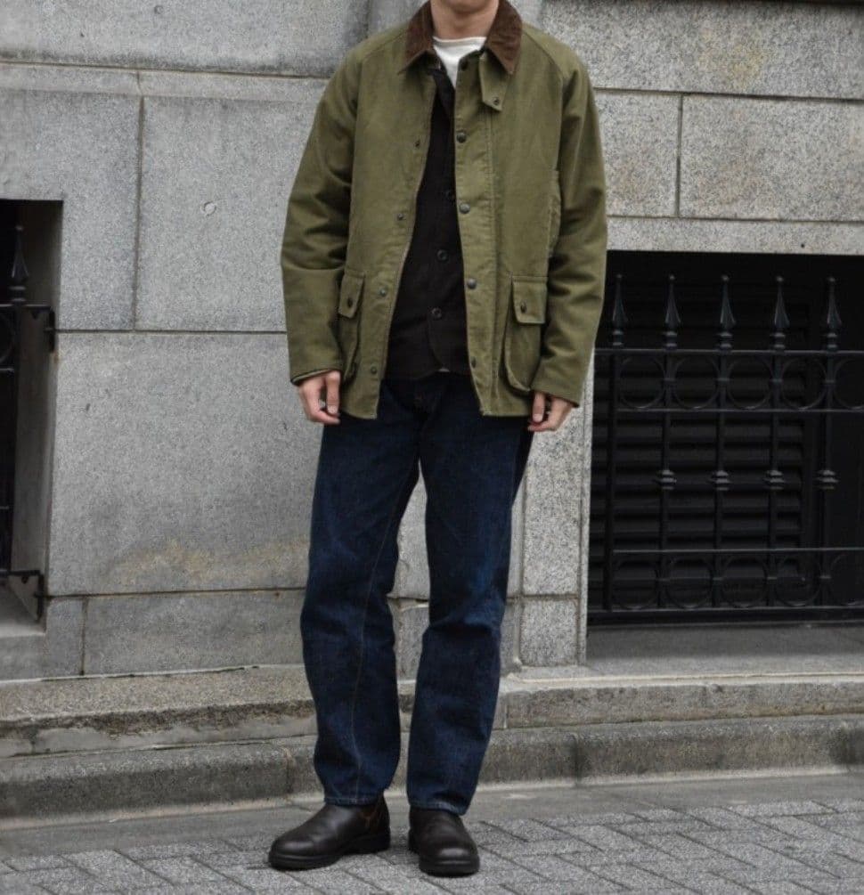 FOB FACTORY ライディングジャケット モールスキン オリーブM