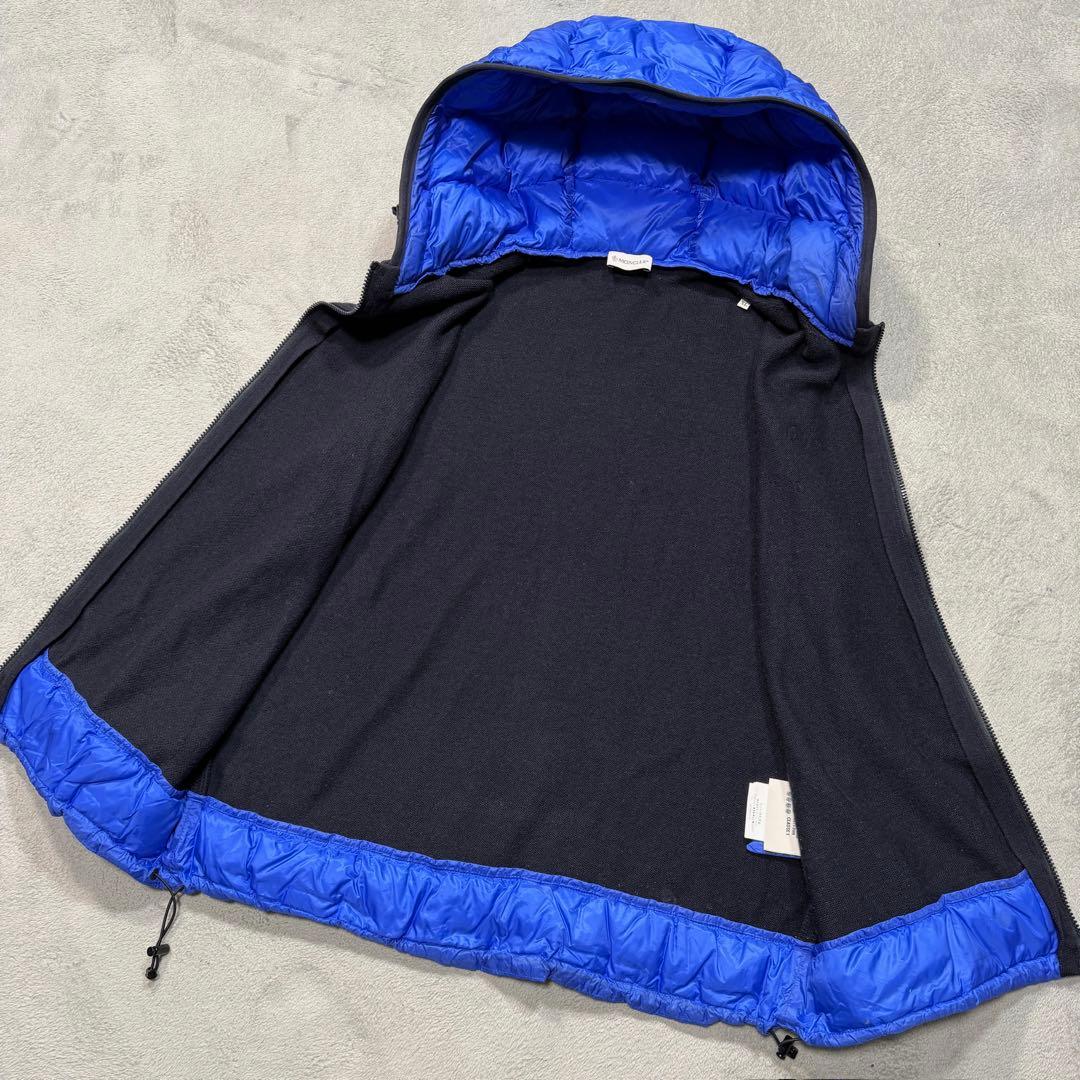 モンクレール MAGLIA ダウン切替ニットベスト ネイビー/ブルー XL