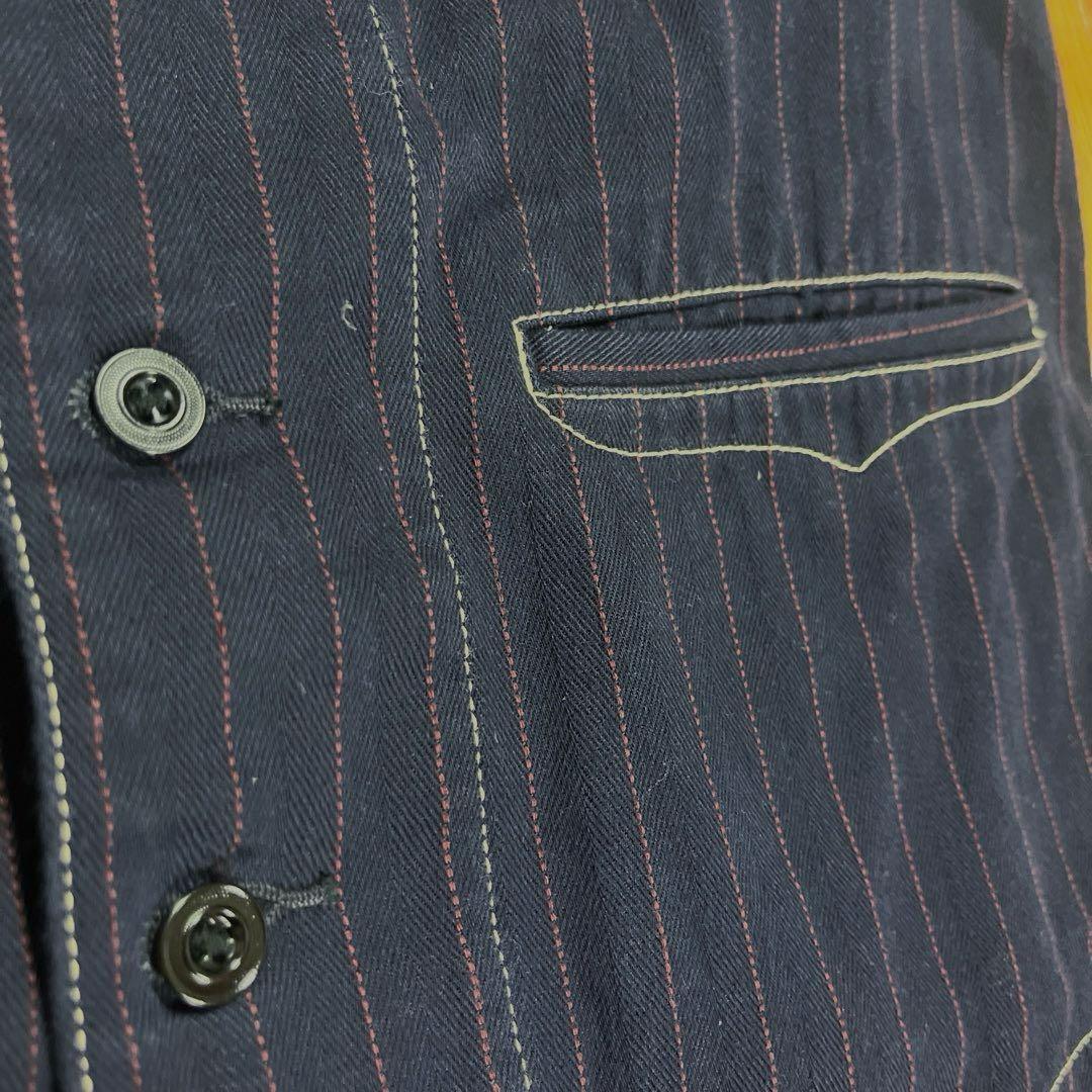 日本製【新品タグ付き】トロフィークロージング ストライプジレベスト42