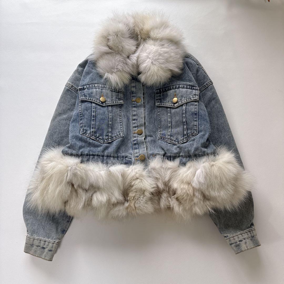 阪神虎娘様！Cindi Bendi CREA フォックスファー　デニムジャケット