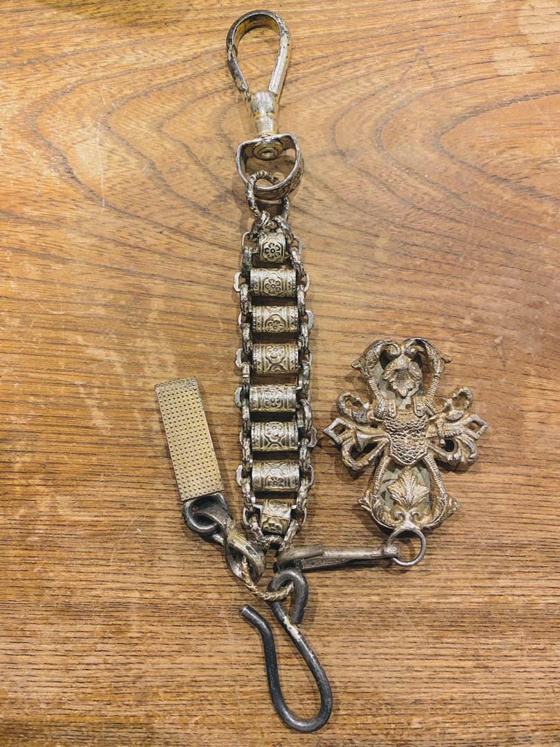 【珍品】アンティークソードチェーン キーチェーン フリーメイソン テンプル騎士団