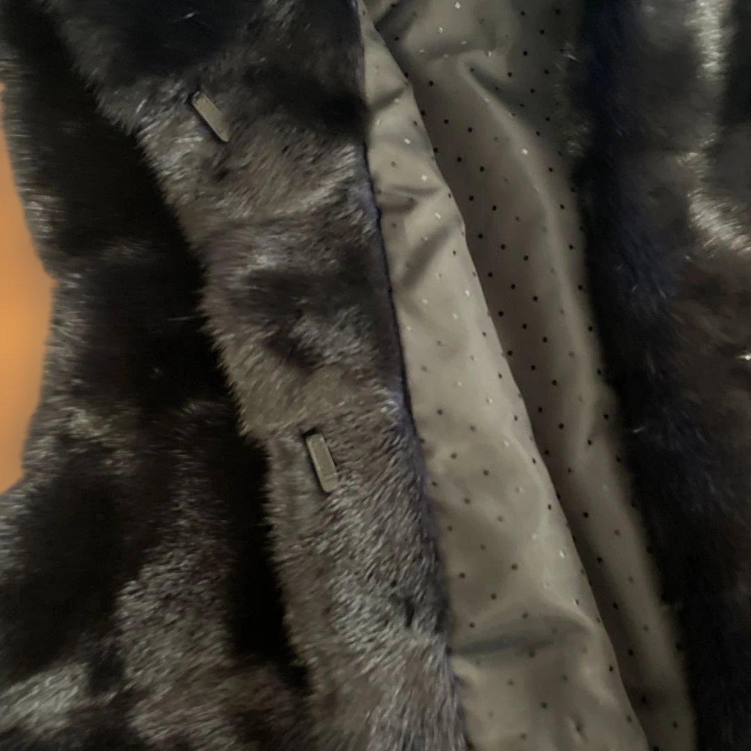 VIOLETA ブラックミンクベストLサイズ