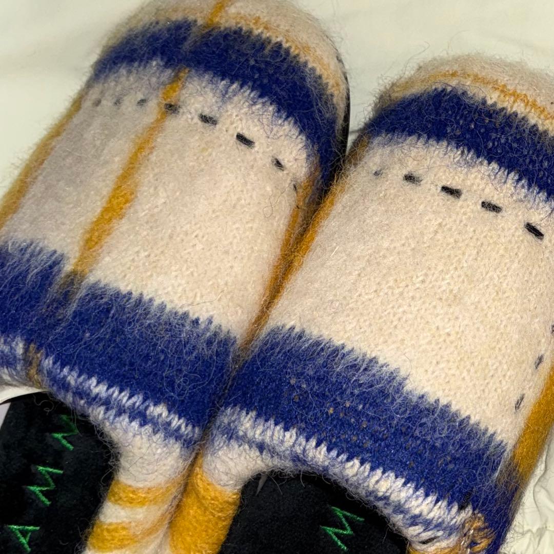 アイボリー / 1 SUBU × PAMM 透明な空気のチェックニット