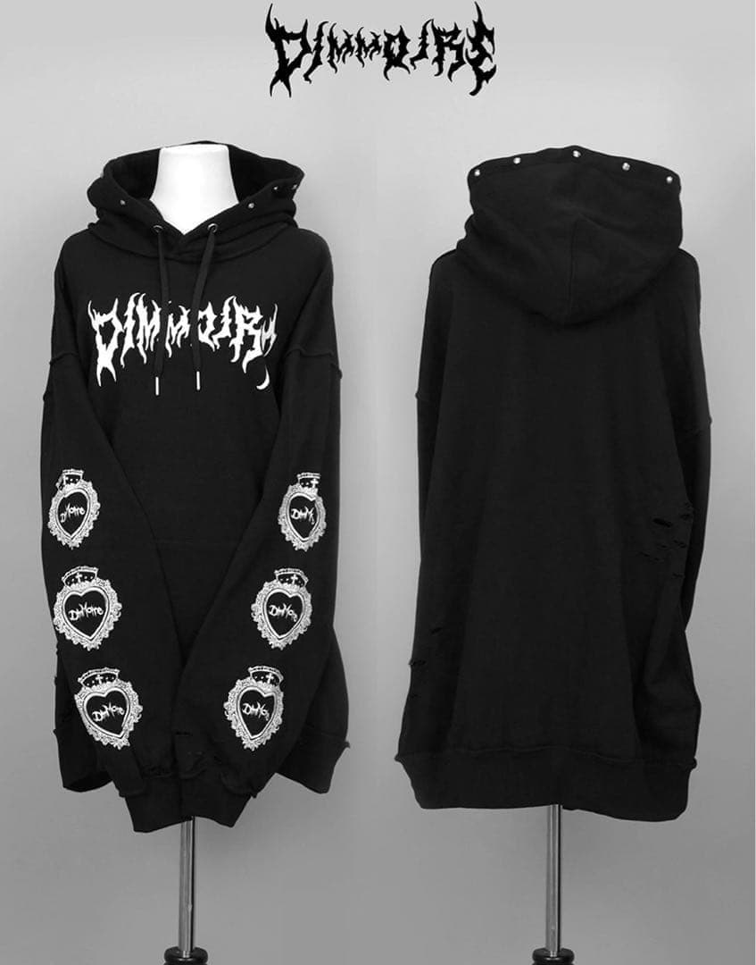 DimMoire ディムモアール クラッシュBIGフーディ パーカー 黒