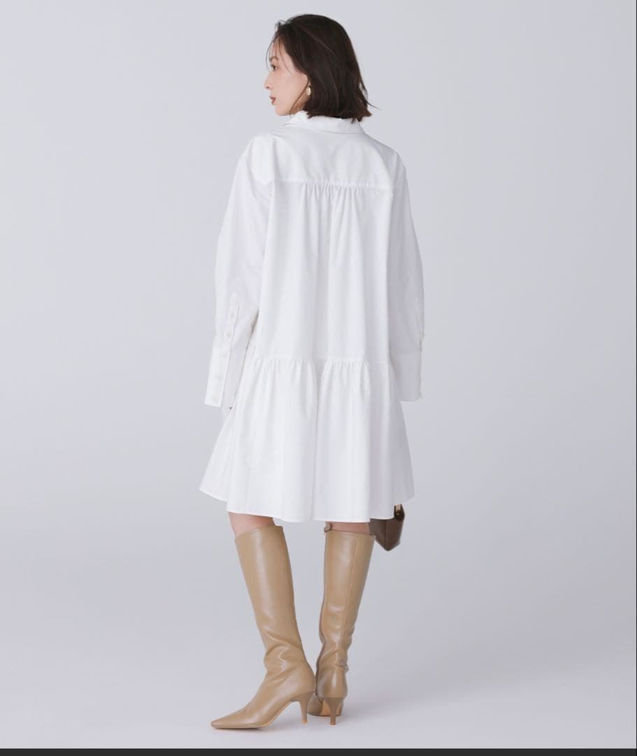 アニュアンス　ギャザーフレアミニワンピース （BLACK）