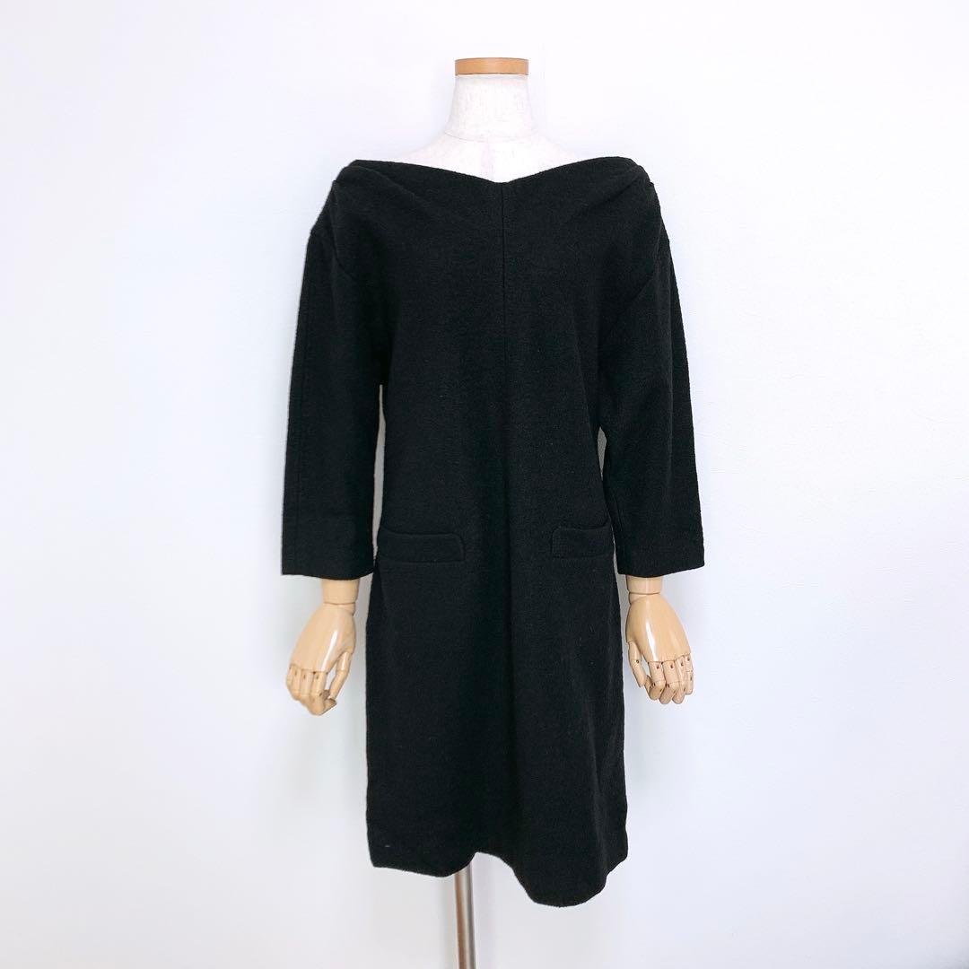 【美品✨】定価50,000円❤️アドーア✨サイズ38✨ウールワンピース✨黒