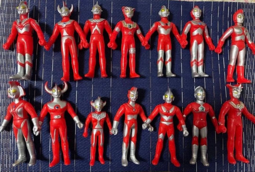 ウルトラファミリー　ソフビ14体セット 1988年　日本製、BANDAI