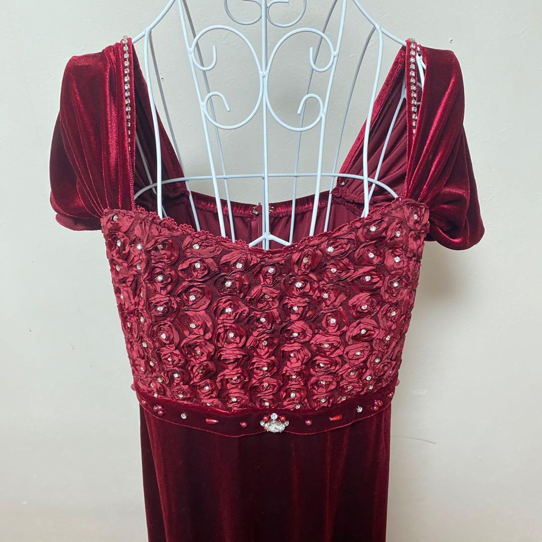 専用【新品未使用】Tweed ベロア生地 ビーズ装飾 カラードレス