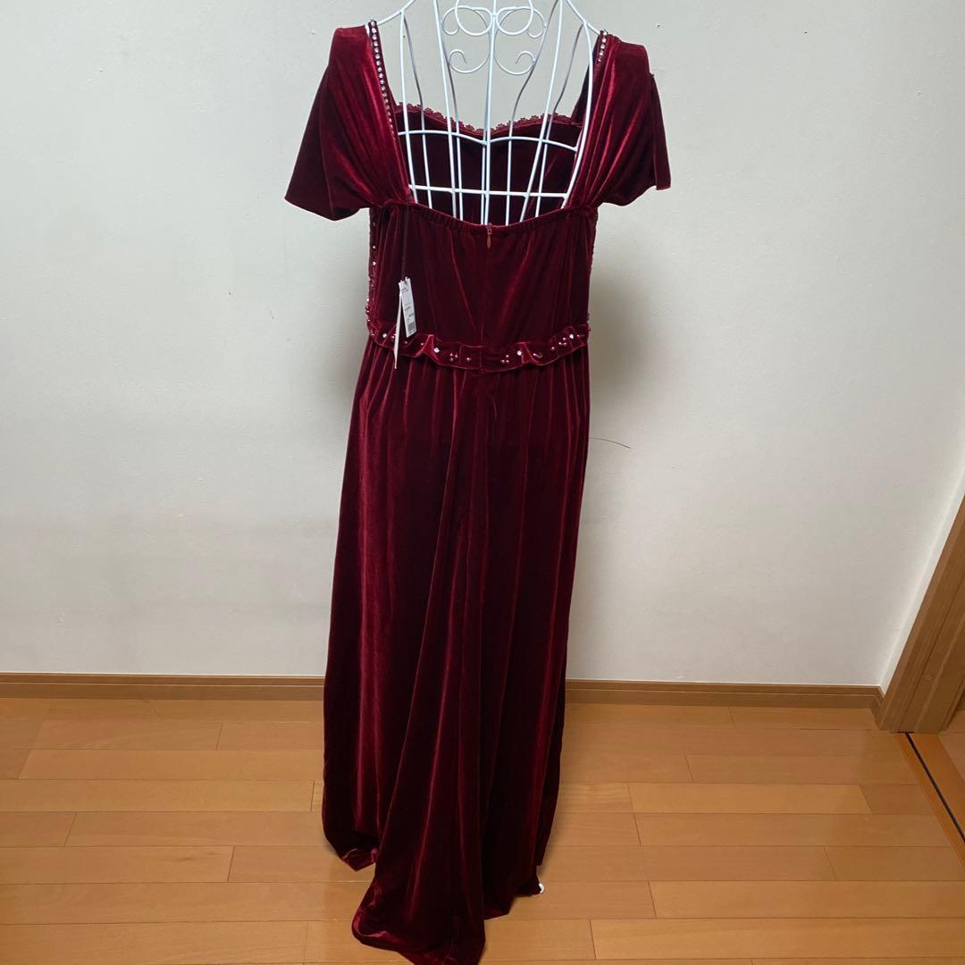 専用【新品未使用】Tweed ベロア生地 ビーズ装飾 カラードレス