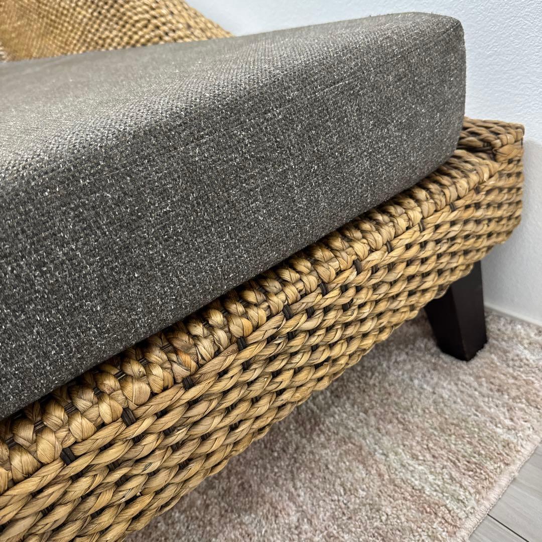 a.flat アジアンヒヤシンスソファ　2.5人掛け　アジアン家具　バリ風