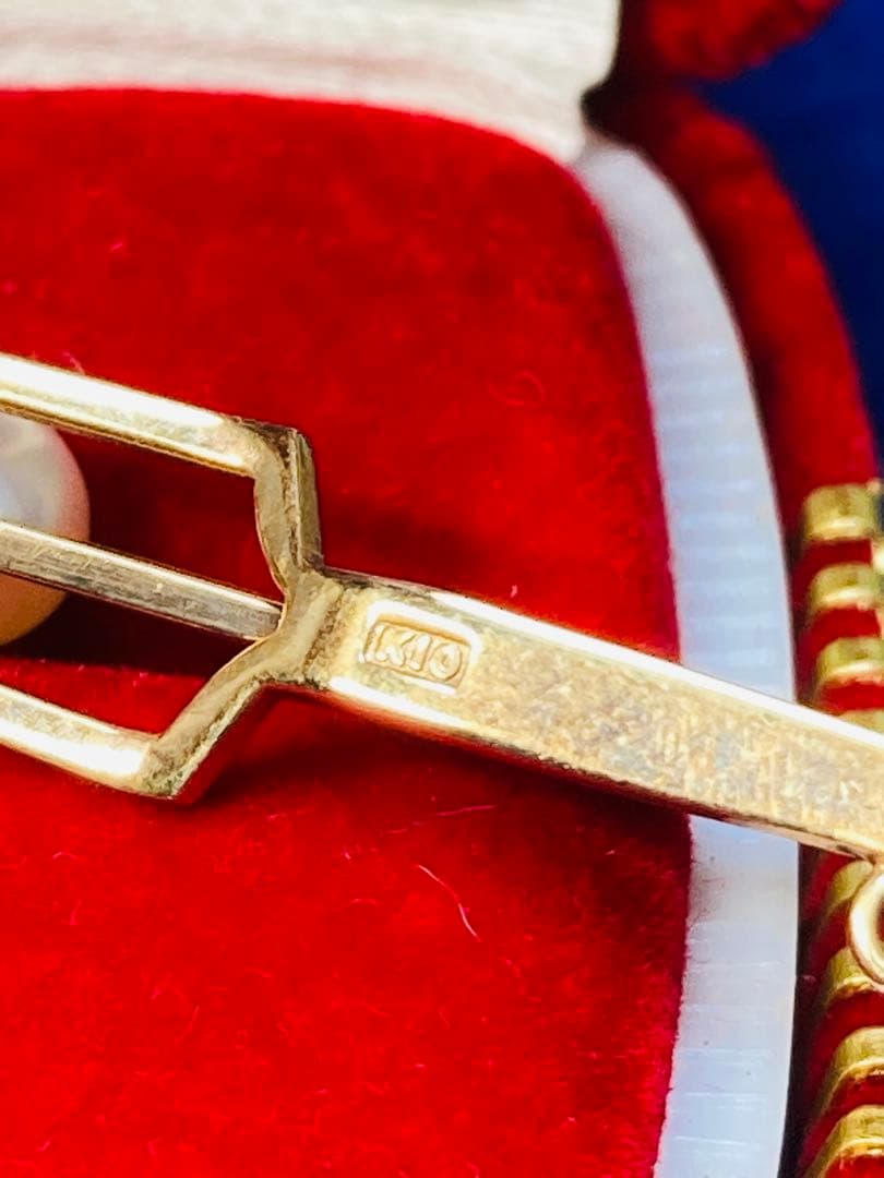 と*ん様 4g≫新品【K10】★本真珠★ネクタイピン /タイバー★　#レアもの‼