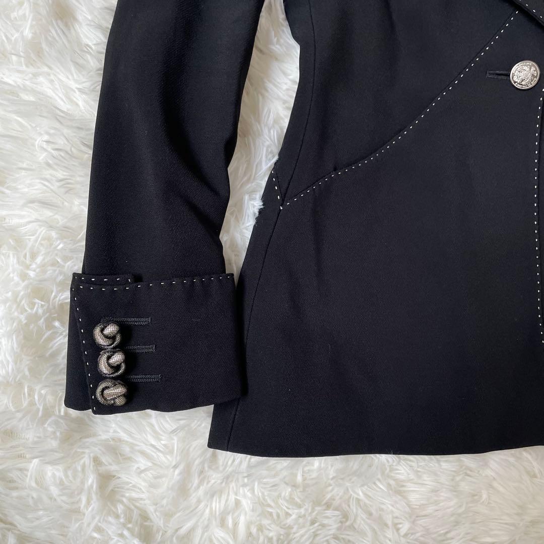 MOSCHINO AEFFE SPAステッチテーラードジャケット　黒◆A485