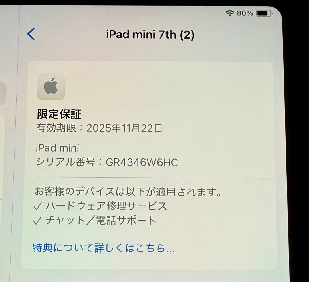 iPad mini 第7世代 128GB Wifi A17Pro スペースグレイ