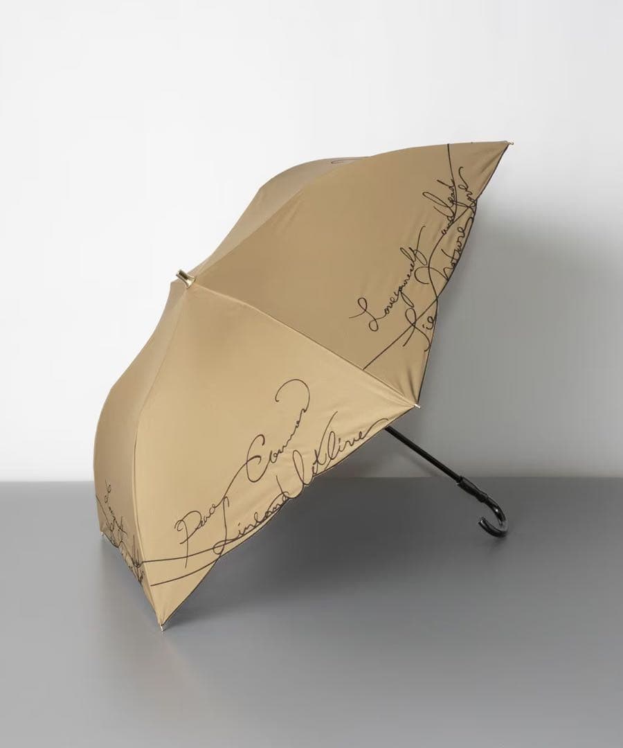ビューランス カリグラフィー刺しゅう柄 晴雨兼用傘 (トップフラット折傘)