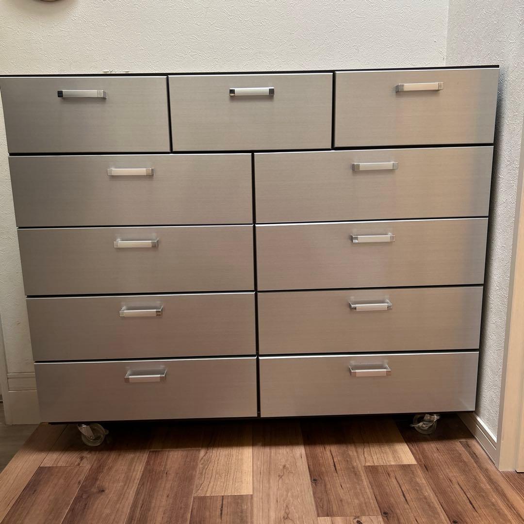 ディノス家具　キャスター付きモダンクローゼットチェスト 5段・幅120cm