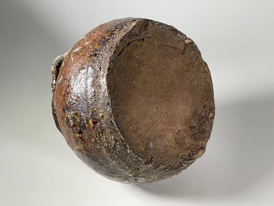 古越前　お歯黒壺　越前焼　双耳　おはぐろ壺　蹲壺　鉄漿　箱付き