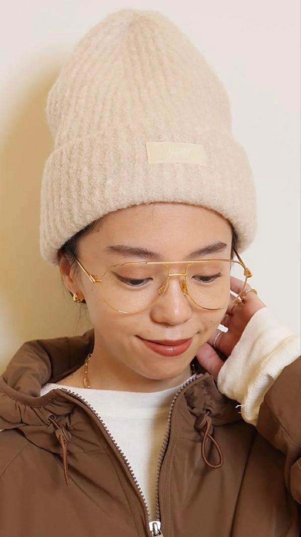 AUTRY ウール混紡リブ編みニット帽