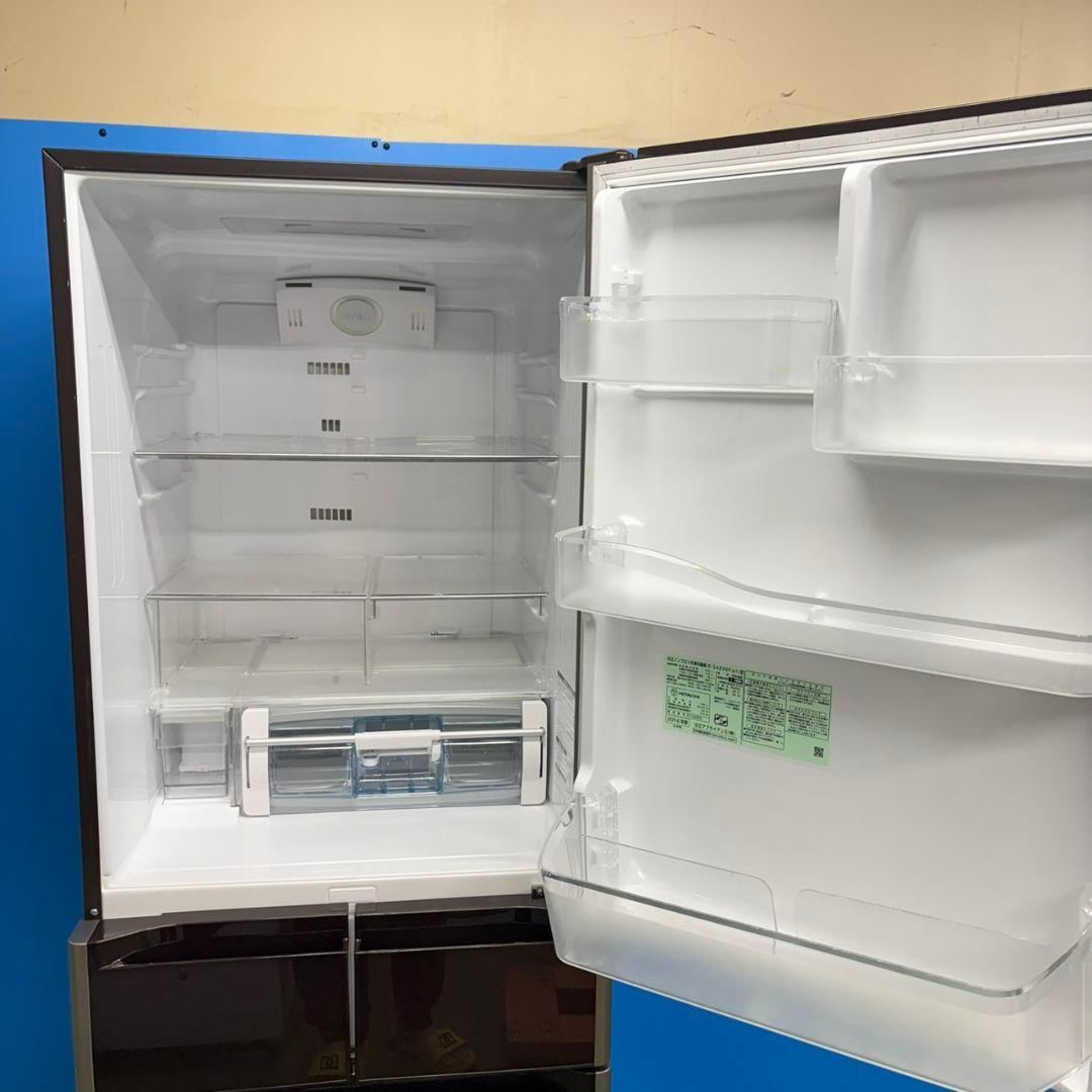 635 鏡面　ガラストップ　5ドア　ファミリー　冷蔵庫　大型　右開き　400L強