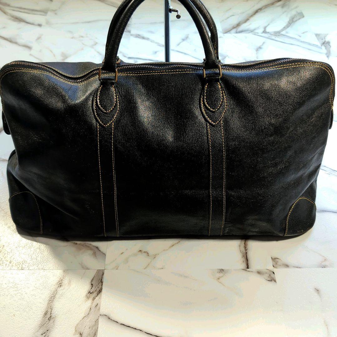 80s COMME des GARCONS ボストンバッグ レザー 黒 川久保玲