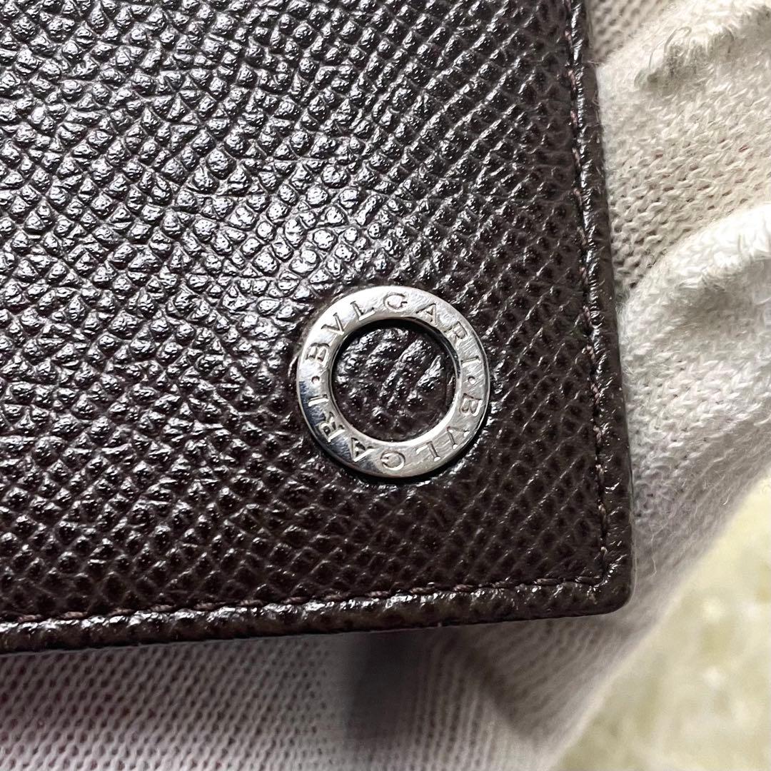 美品 ブルガリ 名刺入れ サフィアーノ ビーゼロワン サークルロゴ ブラウン