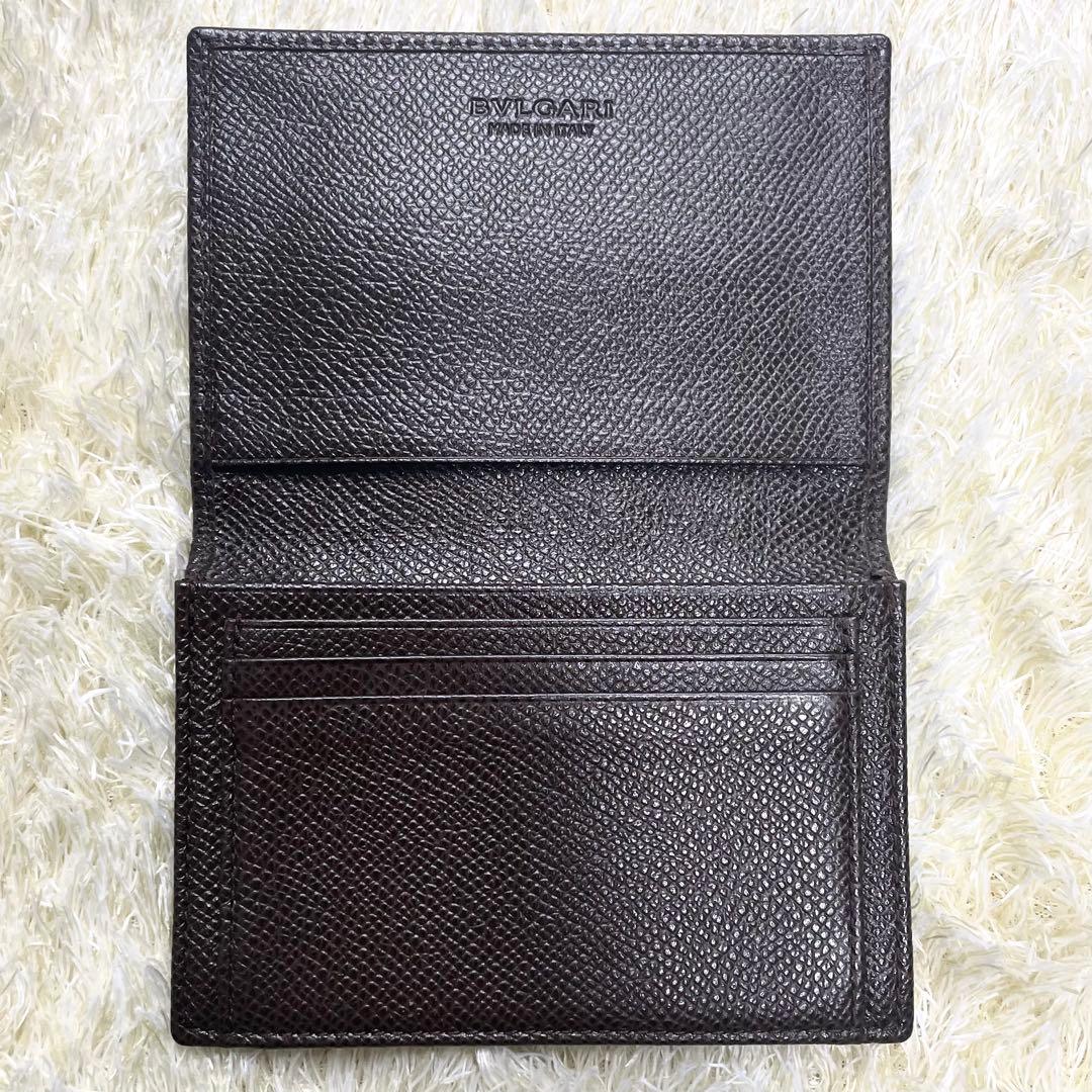 美品 ブルガリ 名刺入れ サフィアーノ ビーゼロワン サークルロゴ ブラウン