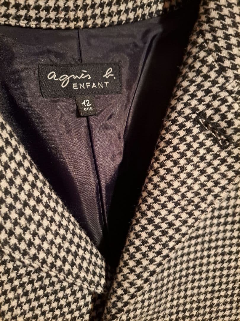 【agnes b. ENFANT】キッズ 千鳥格子テーラードジャケット155cm