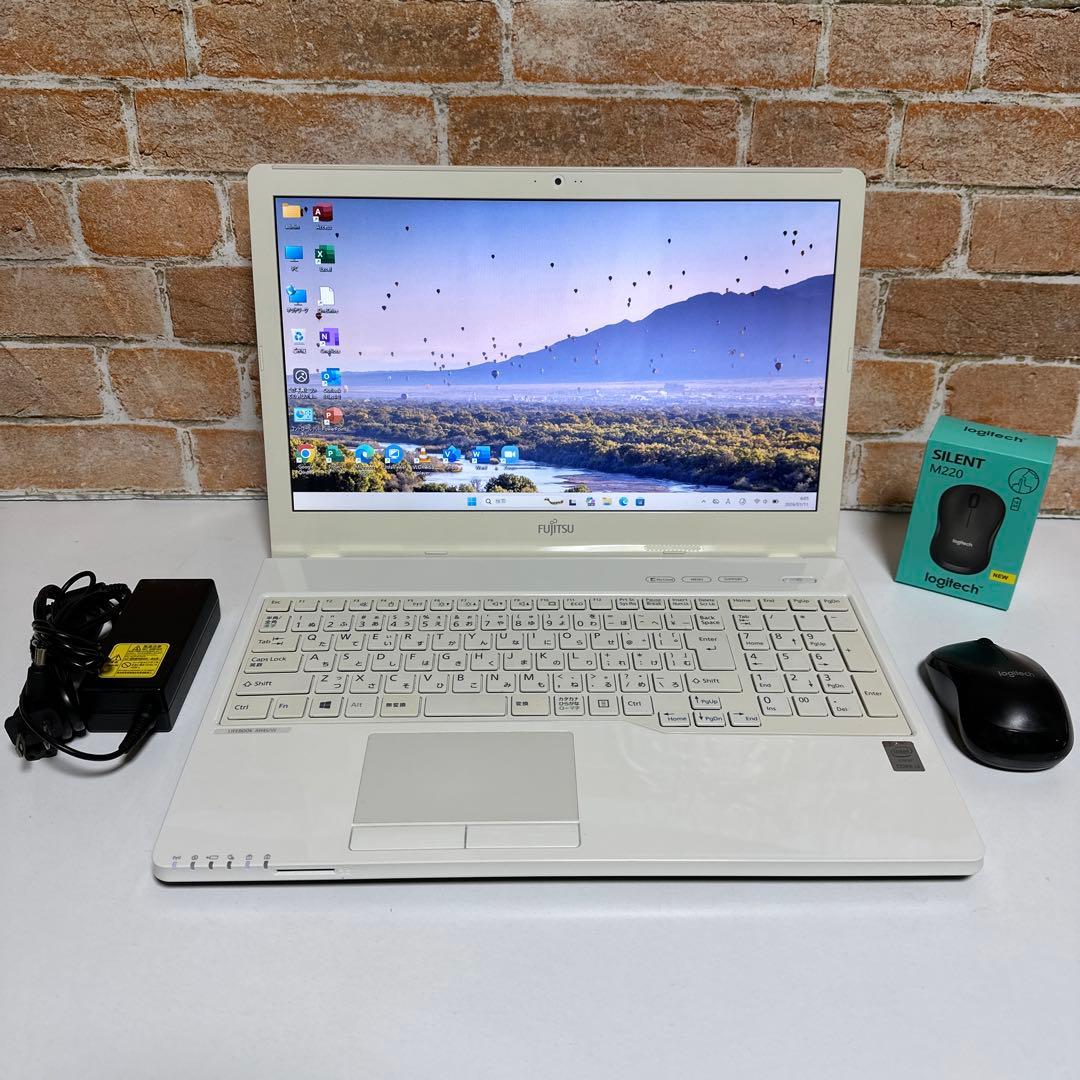 富士通ノートPC 高速起動SSD WebカメラWindows 11 オフィス付