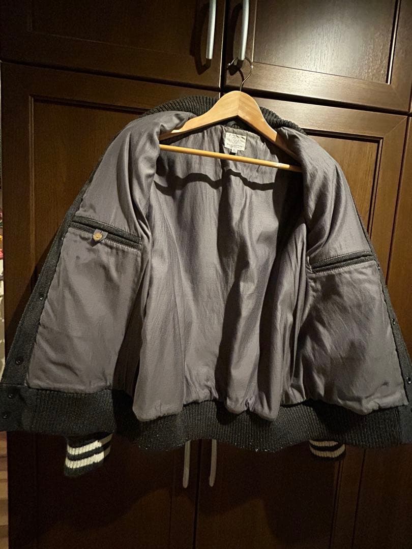 【BEAUTY & YOUTH スタジャン XL グレー】