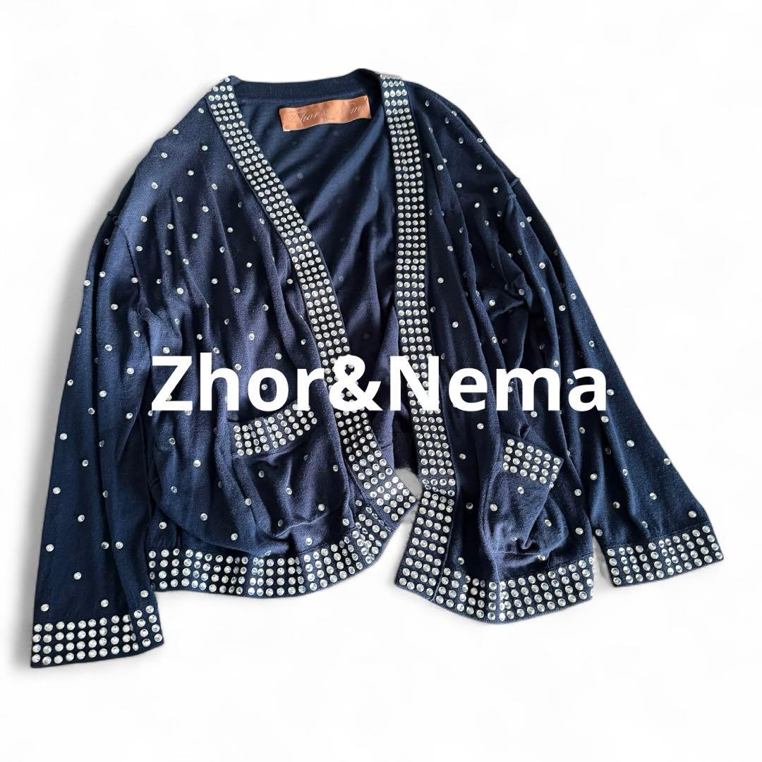 美品★定価17万円★Zhor&nema★美しいクリスタルイージーカーディガンM